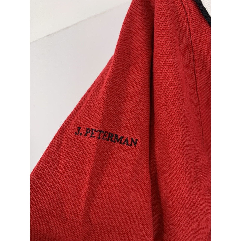 J. Peterman Rugby Polo Long Sleeve Shirt Red White Stripe #3 S - Picture 6 of 11